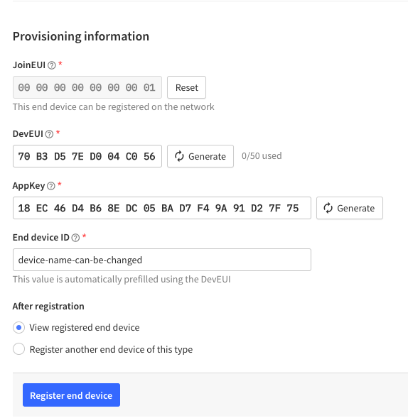 EUI Settings