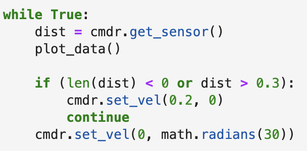 Faster simple obstacle avoidance code screenshot