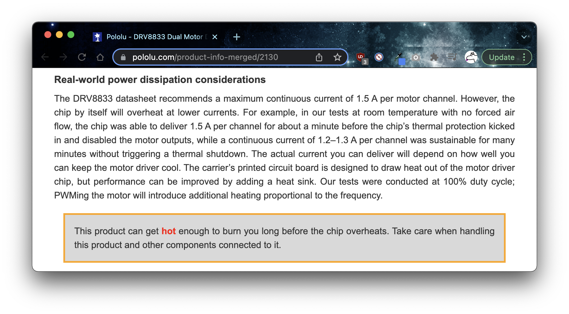 Motor controller info