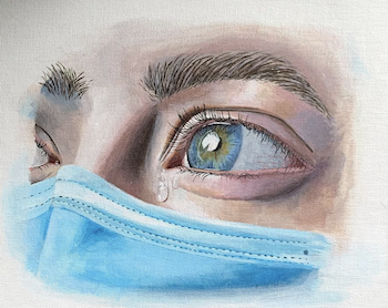 Painting of eyes with mask