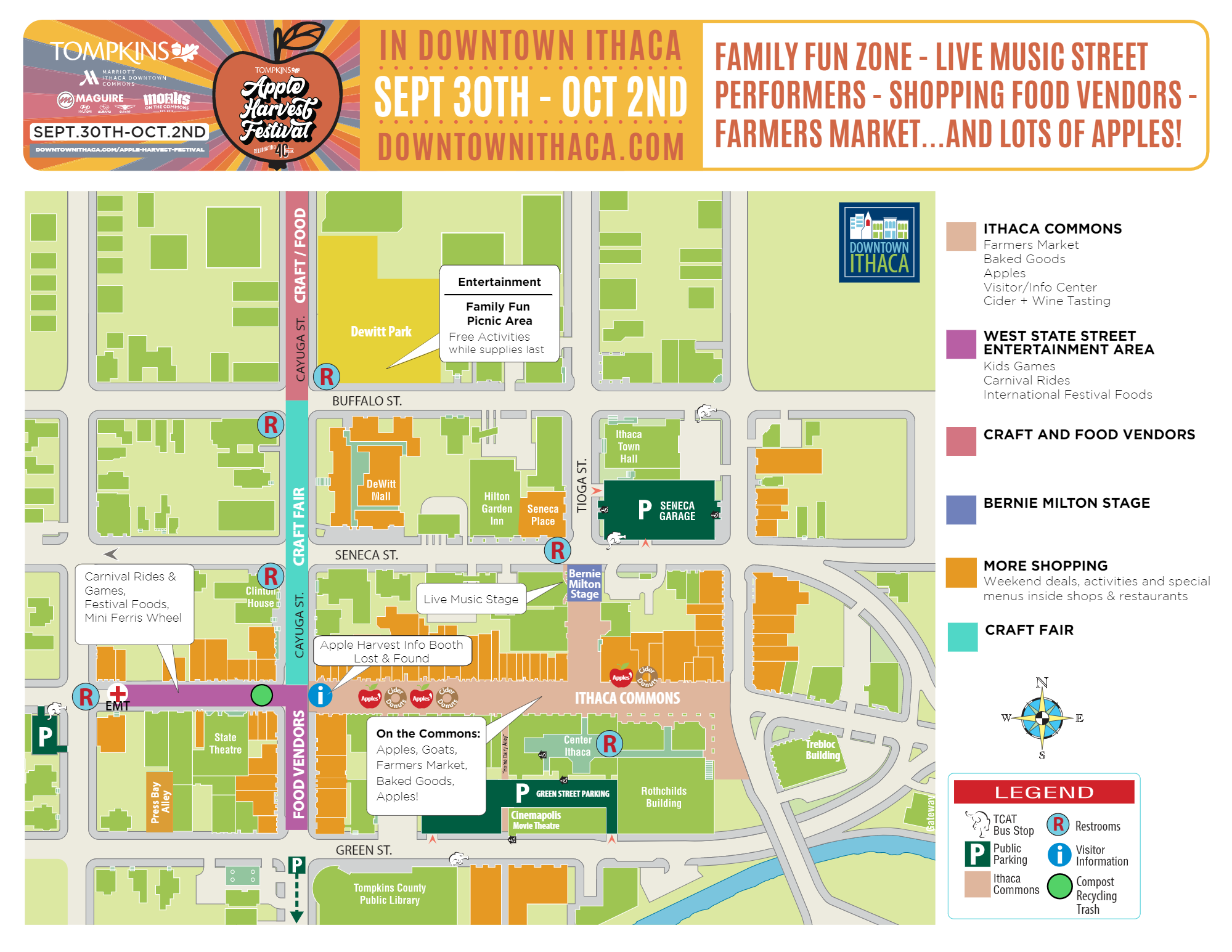 Map of Ithaca Commons