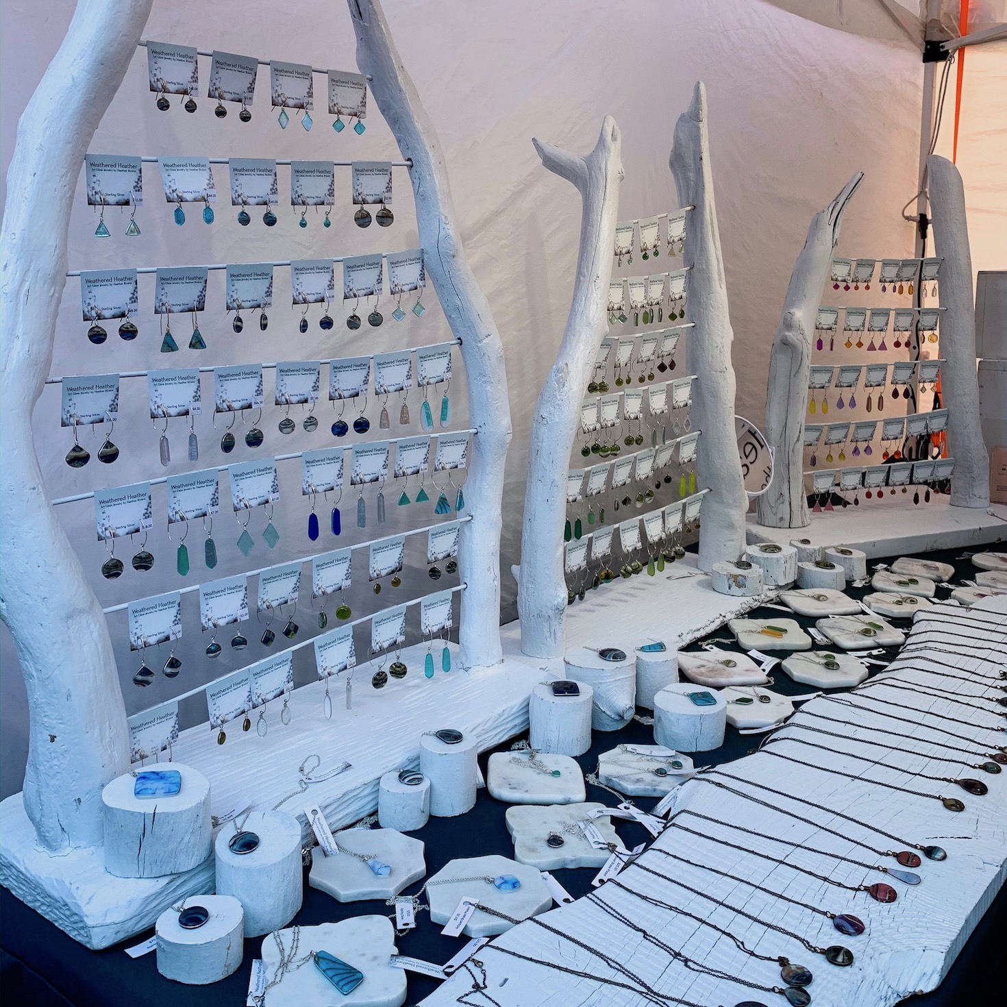 A picture of craft stand with jewelry