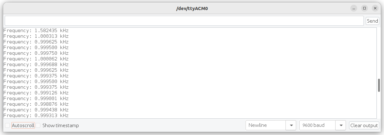 Serial monitor output