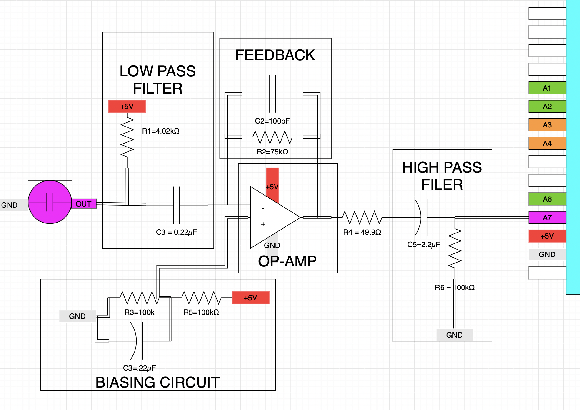 Amplified microphone circuit diagram