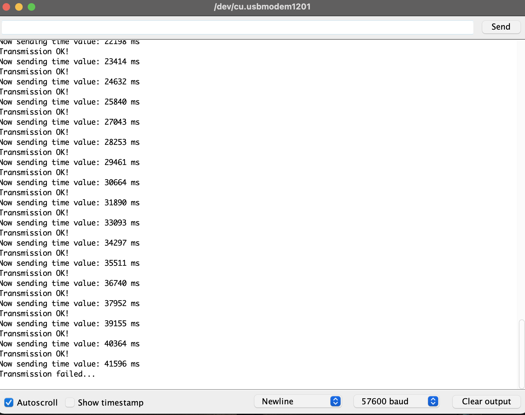 Serial Monitor output of RF Transmission