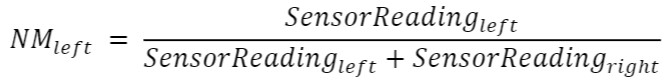 the NM equation for the left sensor
