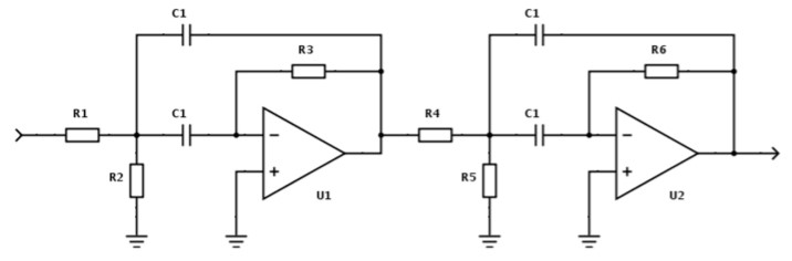 Butterworth filter circuit schematic