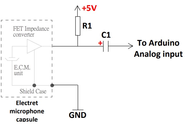 Diagram of simple microphone circuit