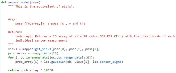 sensor_model Function