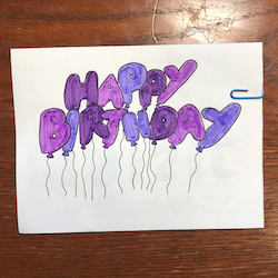 Birthday card, Happy Birthday balloons